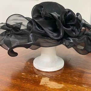 Black fancy hat. Special occasion